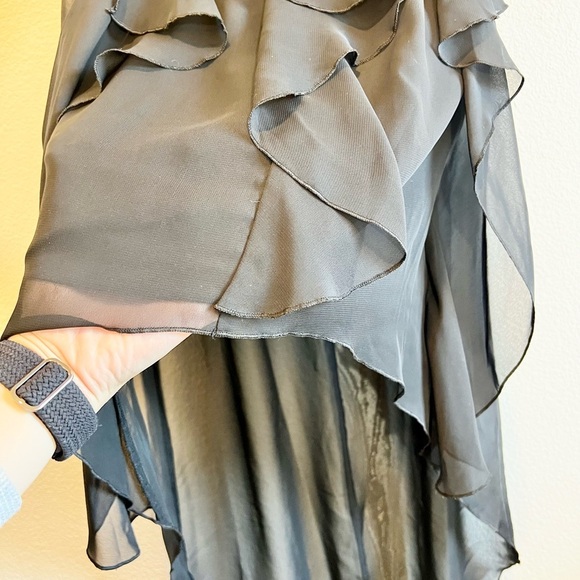 Vintage Y2K High Low Hem Sequin Prom Dress Tie Halter Neck Juniors Large Fairy - Picture 3 of 9